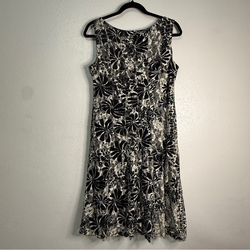 Perceptions Black, Gray & White Patterned Midi Dr… - image 5